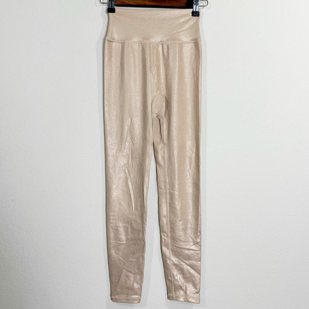 buffbunny | gold metallic rebel v2 high rise women's athletic leggings sz S